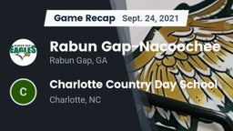 Recap: Rabun Gap-Nacoochee  vs. Charlotte Country Day School 2021