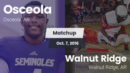 Matchup: Osceola vs. Walnut Ridge  2016