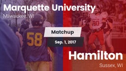 Matchup: Marquette University vs. Hamilton  2017