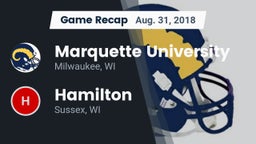 Recap: Marquette University  vs. Hamilton  2018