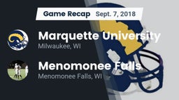 Recap: Marquette University  vs. Menomonee Falls  2018