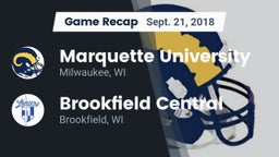 Recap: Marquette University  vs. Brookfield Central  2018