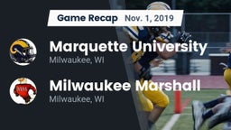 Recap: Marquette University  vs. Milwaukee Marshall  2019