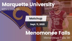 Matchup: Marquette University vs. Menomonee Falls  2020