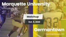 Matchup: Marquette University vs. Germantown  2020