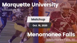 Matchup: Marquette University vs. Menomonee Falls  2020