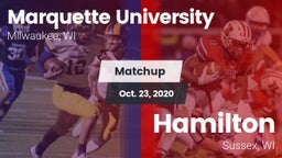 Matchup: Marquette University vs. Hamilton  2020