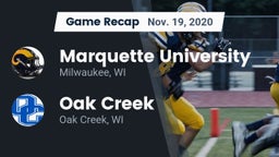 Recap: Marquette University  vs. Oak Creek  2020