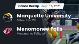Recap: Marquette University  vs. Menomonee Falls  2021
