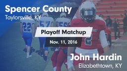 Matchup: Spencer County vs. John Hardin  2016