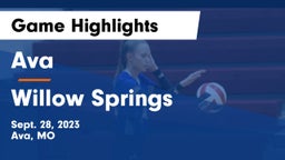 Ava  vs Willow Springs  Game Highlights - Sept. 28, 2023