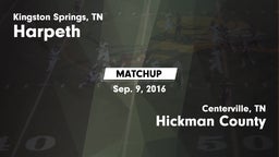 Matchup: Harpeth vs. Hickman County  2016