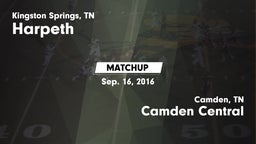 Matchup: Harpeth vs. Camden Central  2016