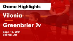 Vilonia  vs Greenbrier Jv Game Highlights - Sept. 16, 2021