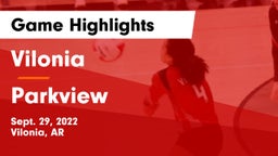 Vilonia  vs Parkview Game Highlights - Sept. 29, 2022