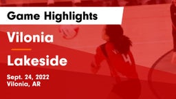 Vilonia  vs Lakeside Game Highlights - Sept. 24, 2022