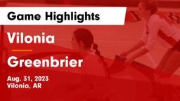 Vilonia  vs Greenbrier  Game Highlights - Aug. 31, 2023