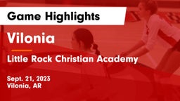 Vilonia  vs Little Rock Christian Academy  Game Highlights - Sept. 21, 2023