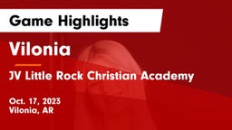 Vilonia  vs JV Little Rock Christian Academy Game Highlights - Oct. 17, 2023