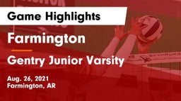 Farmington  vs Gentry Junior Varsity Game Highlights - Aug. 26, 2021