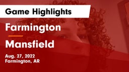 Farmington  vs Mansfield  Game Highlights - Aug. 27, 2022
