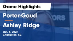 Porter-Gaud  vs Ashley Ridge  Game Highlights - Oct. 6, 2022