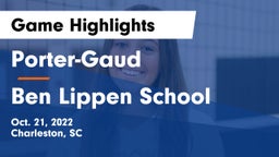 Porter-Gaud  vs Ben Lippen School Game Highlights - Oct. 21, 2022