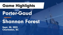 Porter-Gaud  vs Shannon Forest Game Highlights - Sept. 30, 2023