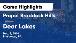 Propel Braddock Hills  vs Deer Lakes  Game Highlights - Dec. 8, 2018