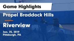 Propel Braddock Hills  vs Riverview  Game Highlights - Jan. 25, 2019