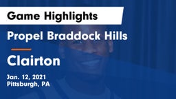 Propel Braddock Hills  vs Clairton  Game Highlights - Jan. 12, 2021
