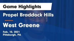 Propel Braddock Hills  vs West Greene  Game Highlights - Feb. 10, 2021