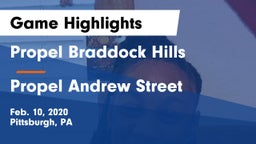 Propel Braddock Hills  vs Propel Andrew Street  Game Highlights - Feb. 10, 2020