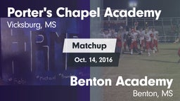 Matchup: Porter's Chapel Acad vs. Benton Academy  2016