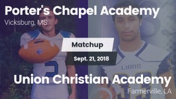 Matchup: Porter's Chapel Acad vs. Union Christian Academy 2018