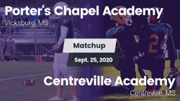 Matchup: Porter's Chapel Acad vs. Centreville Academy  2020