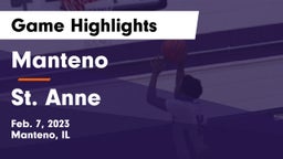 Manteno  vs St. Anne Game Highlights - Feb. 7, 2023