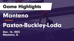 Manteno  vs Paxton-Buckley-Loda  Game Highlights - Dec. 16, 2023