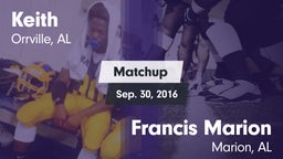 Matchup: Keith vs. Francis Marion  2016