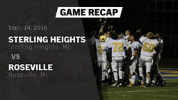 Recap: Sterling Heights  vs. Roseville  2016