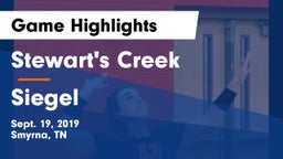 Stewart's Creek  vs Siegel Game Highlights - Sept. 19, 2019