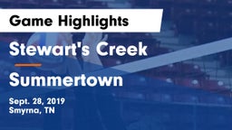 Stewart's Creek  vs Summertown  Game Highlights - Sept. 28, 2019