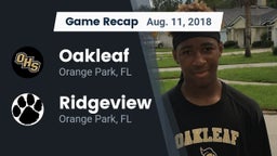 Recap: Oakleaf  vs. Ridgeview  2018
