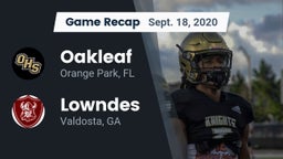 Recap: Oakleaf  vs. Lowndes  2020