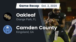 Recap: Oakleaf  vs. Camden County  2020