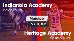 Matchup: Indianola Academy vs. Heritage Academy  2016