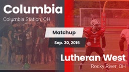 Matchup: Columbia  vs. Lutheran West  2016