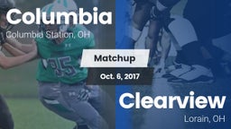 Matchup: Columbia  vs. Clearview  2017