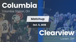 Matchup: Columbia  vs. Clearview  2018