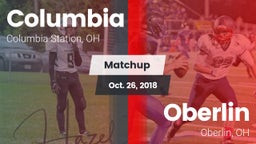 Matchup: Columbia  vs. Oberlin  2018